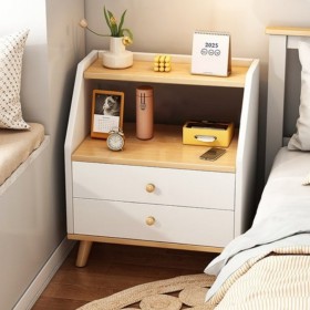Kurua 침대 협탁 원목 2단 서랍장 수납장 발통형 거실 쇼파 침실